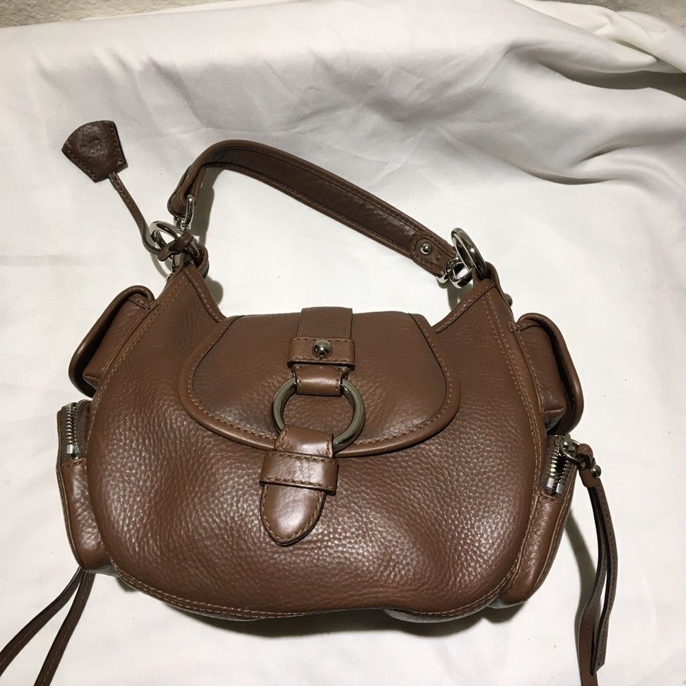 New Banana Republic Brown Genuine Leather Hobo Shoulder Bag pockets Retail $138 - Picture 2 of 15